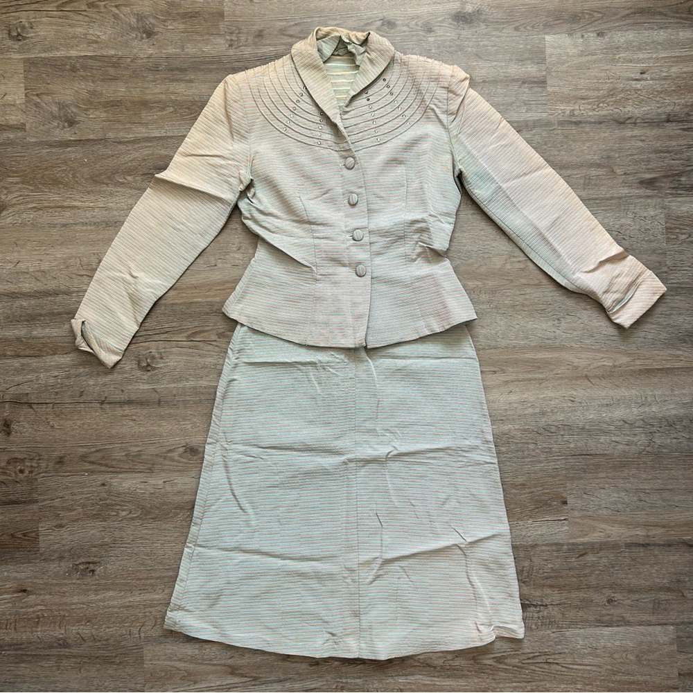 VINTAGE 40s 50s Pink & Blue Women's Suit Set